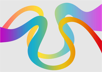 Wavy double shape with Colorful gradient. Vector illustration