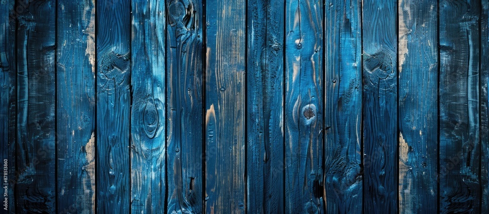 Poster wooden blue panel creating a textured background with copy space image.