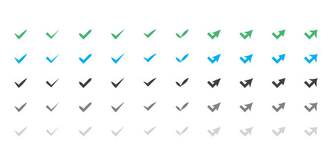 checkmark vector, checkmark icon set, approved symbol, checked checkbox mark, checkmark set, editable line.