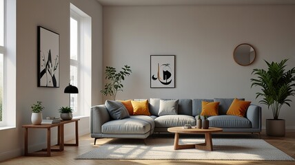An example of a contemporary living room design