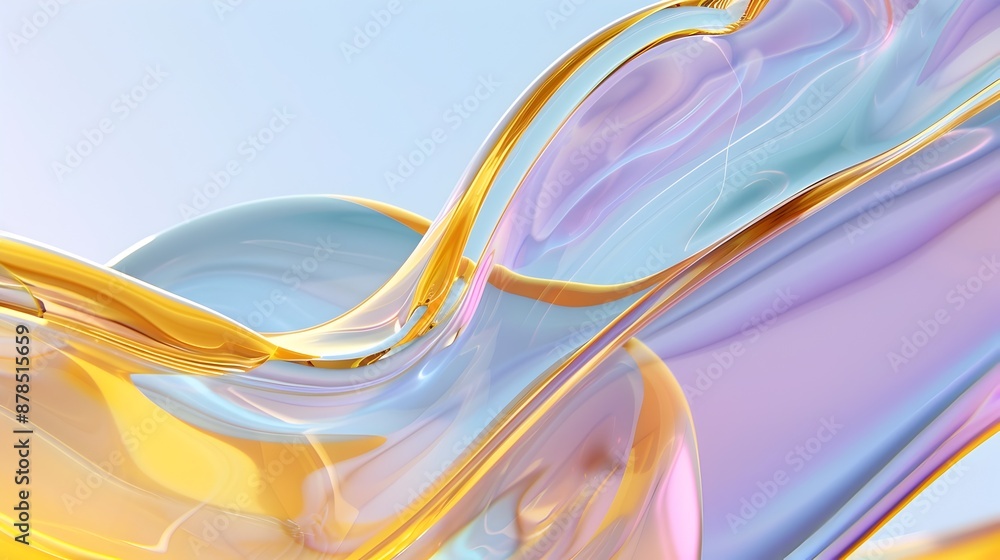 Poster mesmerizing fluid shapes in vibrant kaleidoscopic colors creating a captivating digital art