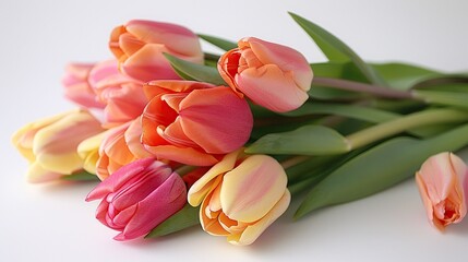 A Bouquet of Colorful Tulips