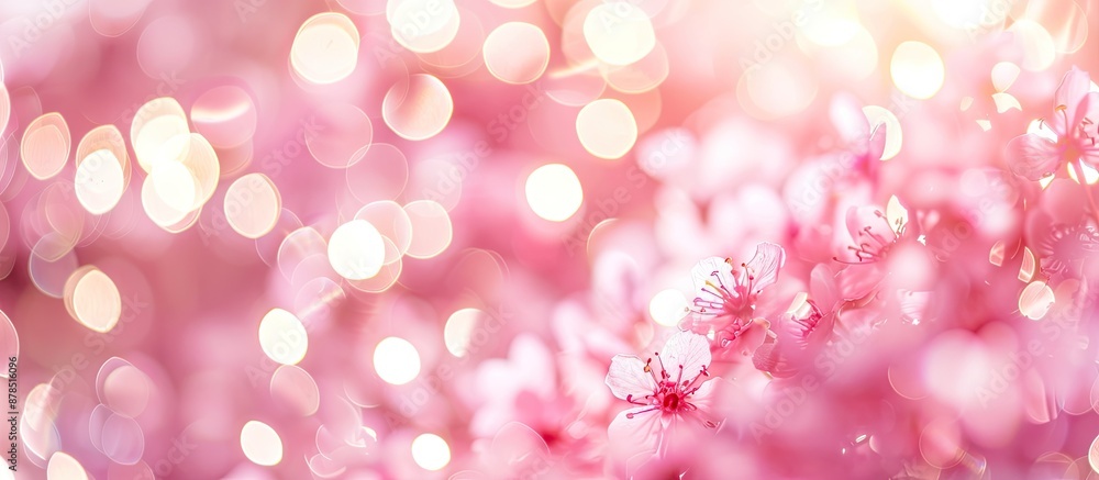 Poster soft and blurred pink lights creating a beautiful background with copy space image.