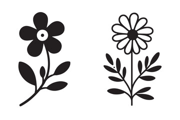 Elegant Floral Silhouette Simple Vector Illustration