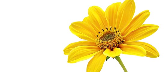 Obraz premium Isolated yellow flower with copy space image.