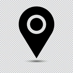 Vector location icons on a white background.