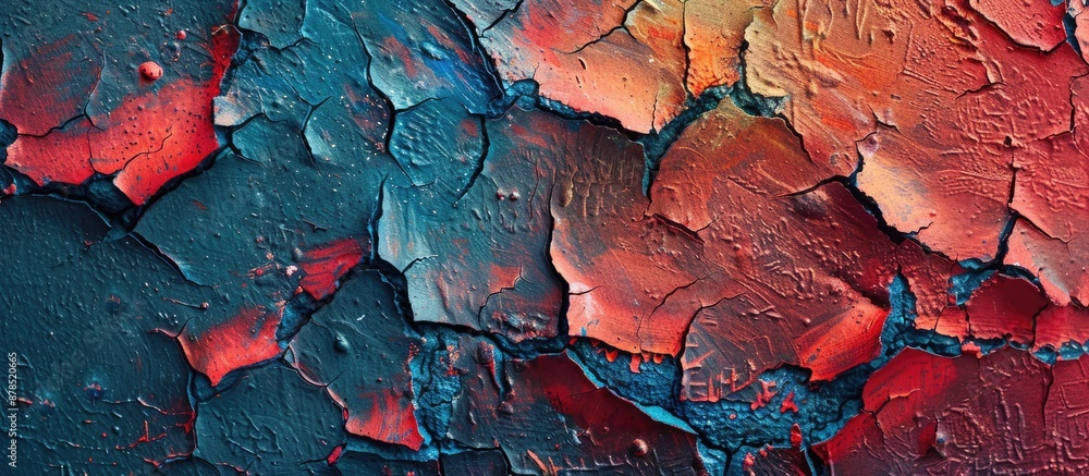 Poster vibrant abstract textured background with chipped paint and copy space image.