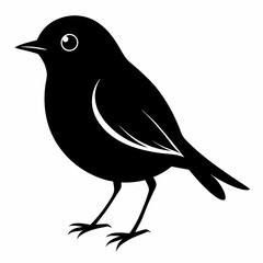 Robin black silhouette