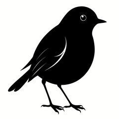 Robin black silhouette