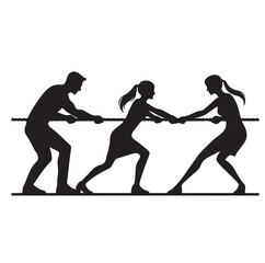 Obraz premium tug of war silhouette vector illustration