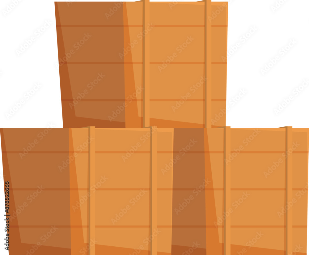 Aufkleber several identical wooden crates are stacked, creating a reliable and secure configuration for storin