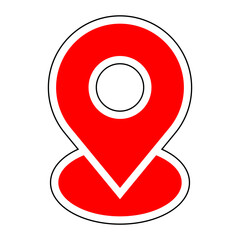 Vector location icons on a white background.