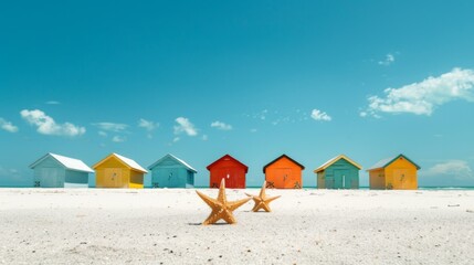 Cluster of beach cabanas