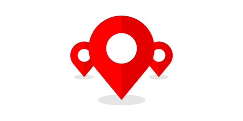 set of icons Location Pin, Map Pin, Place, Location, Address, location icon. Vector map pin, red pin on white background.
