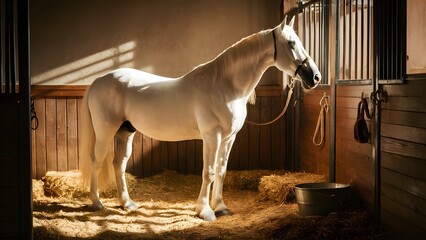 White Horse in Stable.