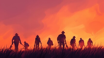 A Close-up Shot of a Silhouettes of people at a wedding with watercolor details