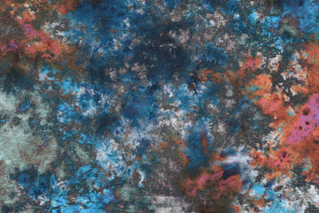 colorfull tie dye pattern hand dye on cotton fabric abstract texture background.