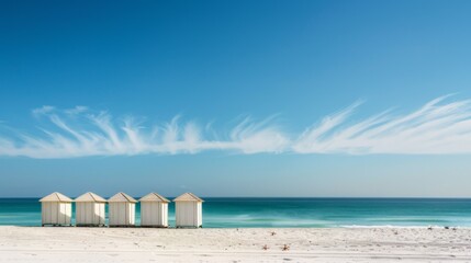 Obraz premium Cluster of beach cabanas