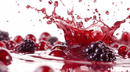 Berry juice splash on a white background