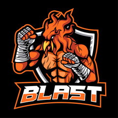 phoenix mascot fighter logo illustration