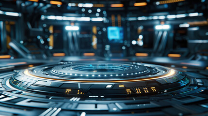 Science fiction style spacecraft 3D space product exhibition booth