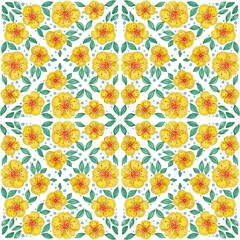 Seamless floral pattern with hand drawn elements