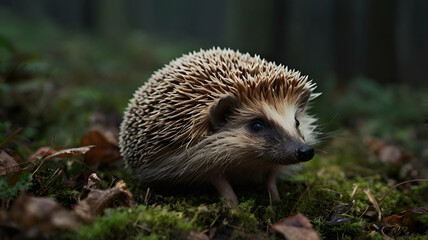 Fototapeta premium A cute North African hedgehog, animals photo