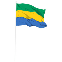 Obraz premium Vector illustration of wavy Gabon flag on transparent background