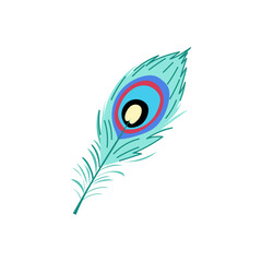 hand peacock feather cartoon. bird drawing, watercolor goose, pastel angel hand peacock feather sign. isolated symbol vector illustration