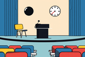 Classroom Stage Set for a Back to School Presentation. Generative AI