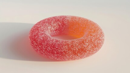 Happy jelly ring with a sugar coating, 2D animation, white background