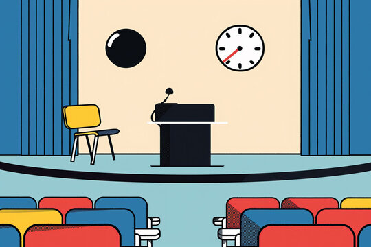 Classroom Stage Set for a Back to School Presentation. Generative AI