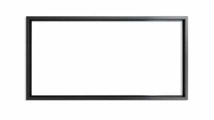 modern black steel frame, black thin empty picture frame , isolated on a transparent background. PNG, cutout, or clipping path.