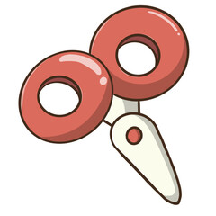 scissors in back to school concept, barber, tailor equipment illustration stationary tool