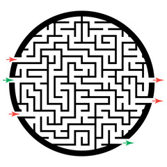 Illustration with labyrinth, maze conundrum for kids. Baby puzzle with entry and exit. Children puzzle game.