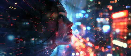 Woman in the City Lights.