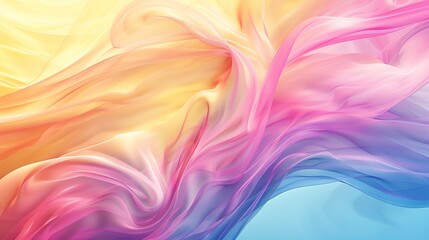 Fototapeta premium Abstract background featuring swirling shades of pink, blue, and yellow. 