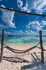 Obraz premium Relaxing Hammock on a Tropical Beach.