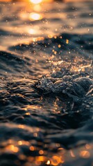 Sun-drenched water sparkles with golden light