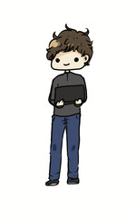 Coworker with laptop