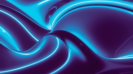 Obraz premium Glowing liquid in motion with wave-like patterns and intense luminosity