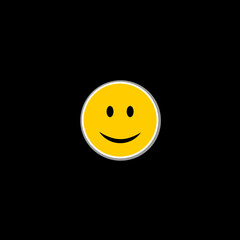 Fototapeta premium Emoji smiley symbol, logo illustration isolated on black background 
