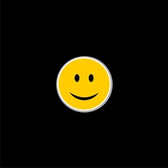  Emoji smiley symbol, logo illustration isolated on black background 