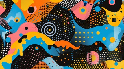 Fototapeta premium A colorful and abstract patterned background with a variety of shapes and colors