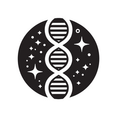 DNA flat vector icon silhouettes illustration 