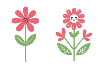 Stylish Floral Silhouette Vector Art on White