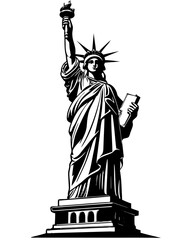 Statue of Liberty: Iconic Symbolism in New York City's Historic Landmark and Cultural Iconography, statue of liberty vector illustration,  statue of liberty isolated, statue of liberty,  © Shaon