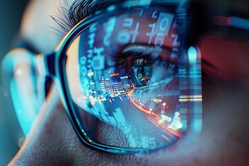 Cityscape Reflected in Eye.