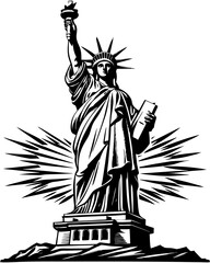 Statue of Liberty: Iconic Symbolism in New York City's Historic Landmark and Cultural Iconography, statue of liberty vector illustration,  statue of liberty isolated, statue of liberty,  © Shaon