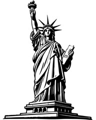 Statue of Liberty: Iconic Symbolism in New York City's Historic Landmark and Cultural Iconography, statue of liberty vector illustration,  statue of liberty isolated, statue of liberty,  © Shaon